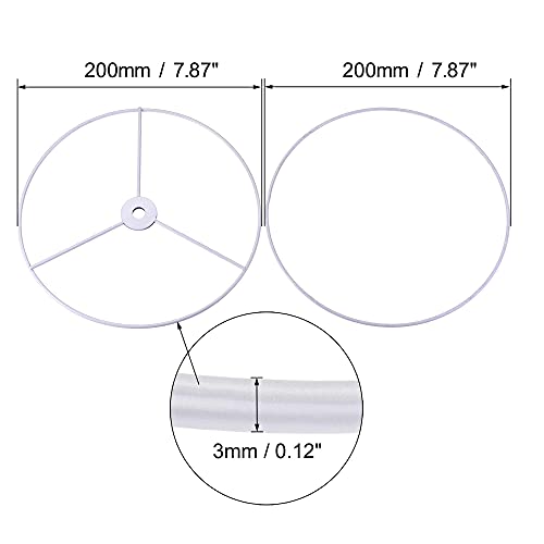 Anillo de sombra de lámpara de 200 mm, marco de soporte uxcell para conectar arpa de hierro 3
