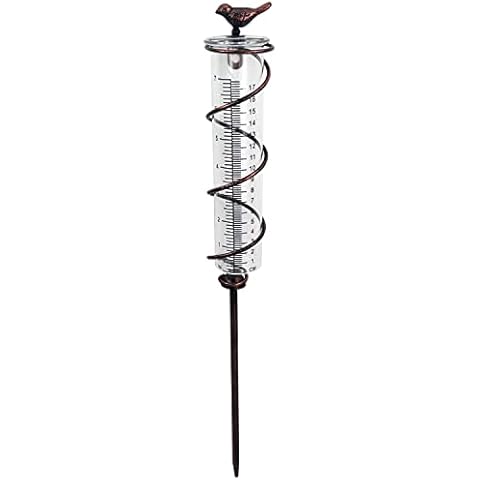 JOYBee 7-Inch Spiral Rain Gauge with Bird Cover