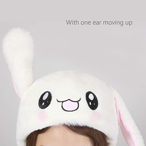 JSVER Grappige pluche Konijnenhoed met bewegende Oren Pet dierenhoed Hoofddeksels Kostuumaccessoire Oren die opduiken bij het indrukken van de poten - Image 5
