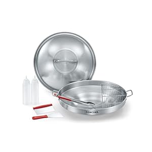 Concord Stainless Steel 8 Piece 22″ Comal Cookware Set. Comales Discada Set