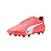 Puma Womens King Pro Firm, Artificial Ground Soccer Cleats, Glowing Red-Puma White-Red Fire, 7, Medium