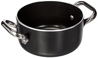 Pentole Agnelli, ALSA104SS16, Casseruola Alta in Alluminio con 2 Maniglie in Acciaio, Alluminio Antiaderente interno/esterno 3mm, Diametro 16 cm