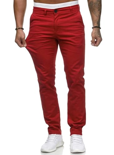 Image of HUNGSON Mens Chinos Dress Pants Slim Fit Stretch Business Casual Golf Work Slacks Trousers