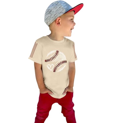 Toddler Baby Cotton Graphic T Shirts Summer Baseball Print Pullover Tees Teen Boys Girls Loose Fit Short Sleeve Tops3