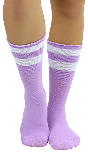 Image of ToBeInStyle Women's Acrylic Ankle Hi With Double Stripe Top Crew Fun Athletic Socks