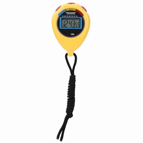 NYSUZHOUJI Professional Sports Timer Multifunctional Electronic Stopwatch Racing Running Swimming for Referee School Black (Yellow)