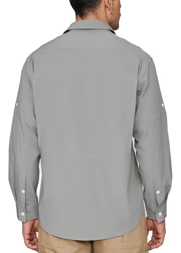 PIQIDIG Men's Long Sleeve Sun Protection Shirts UPF 50+ Quick Dry Button Down Shirts Hiking Fishing Camping Travel Work2