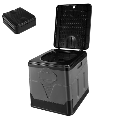 HIAKDOFT ポータブル車載折りたたみトイレ 大人用耐荷重設計 簡易非常用トイレ キャンプ 旅行 災害対応 コンパクト収納 清掃簡単