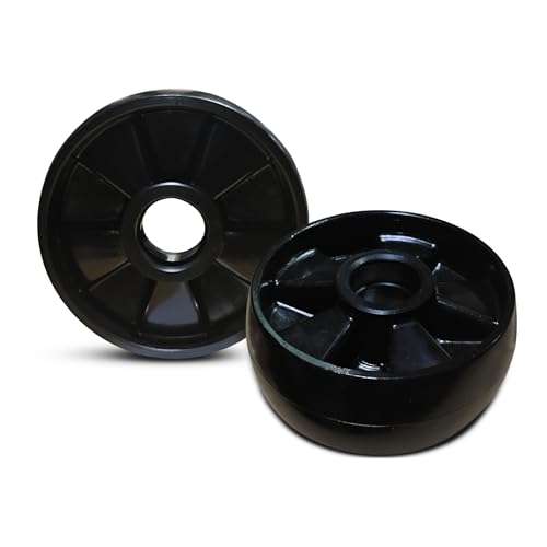 Image of APOLLOLIFT 7 inch x 2 inch Nylon Pallet Jack Steering Wheels Replacement, Heavy Duty Load Roller Wheels for Manual Pallet Truck,Black Nylon, Pair of 2
