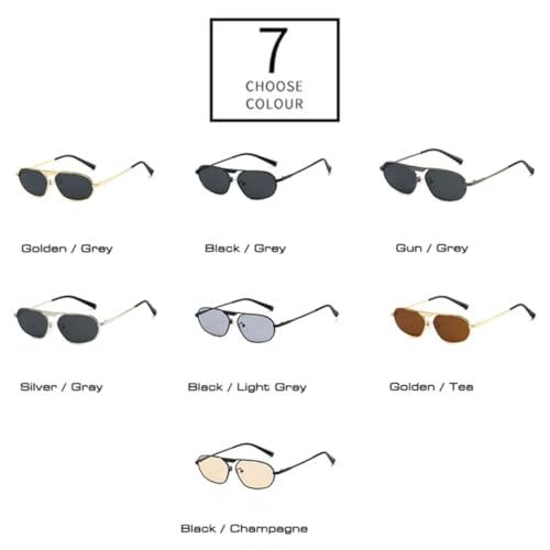 Lunettes de soleil œil de chat rétro avec monture métallique polygonale durable