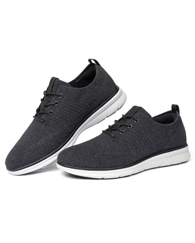 DEXJEWU Men's Dress Oxfords Shoes Mesh Sneakers, 001 Fur Black, 9.5 - image 1
