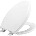 BEMIS 7900TDGSL 000 Commercial Heavy Duty Closed Front Plastic Toilet Seat with Cover will Slow Close, Never Loosen & Reduce Call-backs, ELONGATED, White