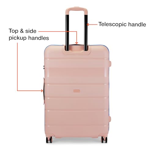 Image of Nasher Miles Jupiter Hard-Sided Polypropylene Check-in Luggage 28 inch | 75cm | 8 Wheels Large Trolley Bag for Travel | Suitcase (Peach)