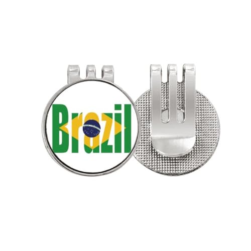 Marqueur de balle de golf drapeau Brésil aimanté idée cadeau golfeur