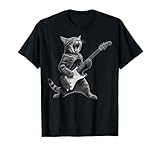 Cat Playing Guitar Rock Star Rock and Roll For Men Women Kid T-Shirt