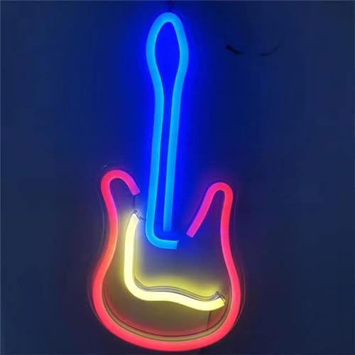 Letrero de neón LED de guitarra para bar y dormitorio con conexión USB 5