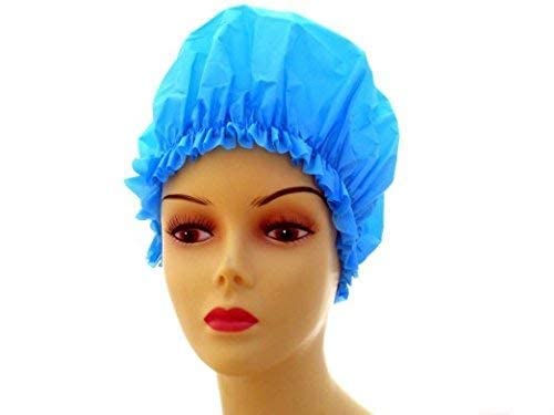 Shower Cap - Sky Blue, Vinyl material, elastic band, extra large, large, won’t fall off your head