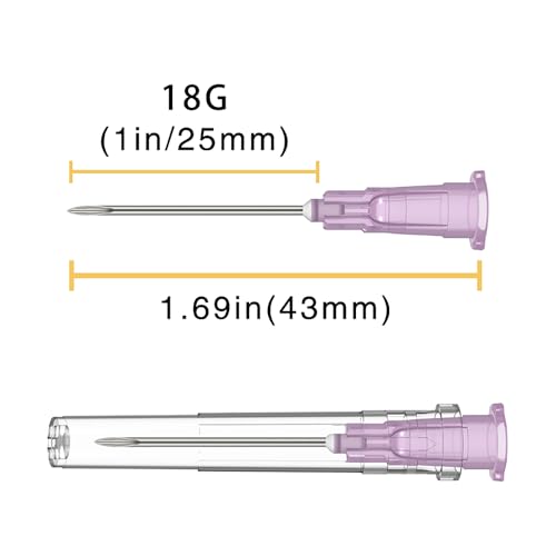Image of 18 Gauge 1 Inch Needle (100Pack),Luer Lock Industrial Accessories Needles,Individually Wrapped | Individually Wrapped