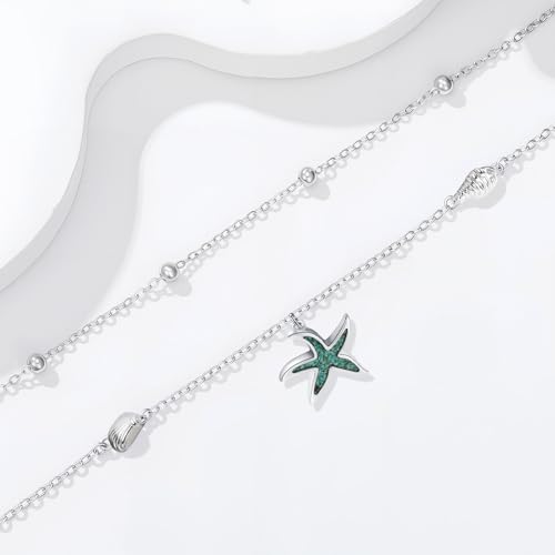 Image of Anklet for Women 925 Sterling Silver Double Infinity Ankle Bracelet Waterproof Summer Jewelry Anniversary Birthday Gifts for Her