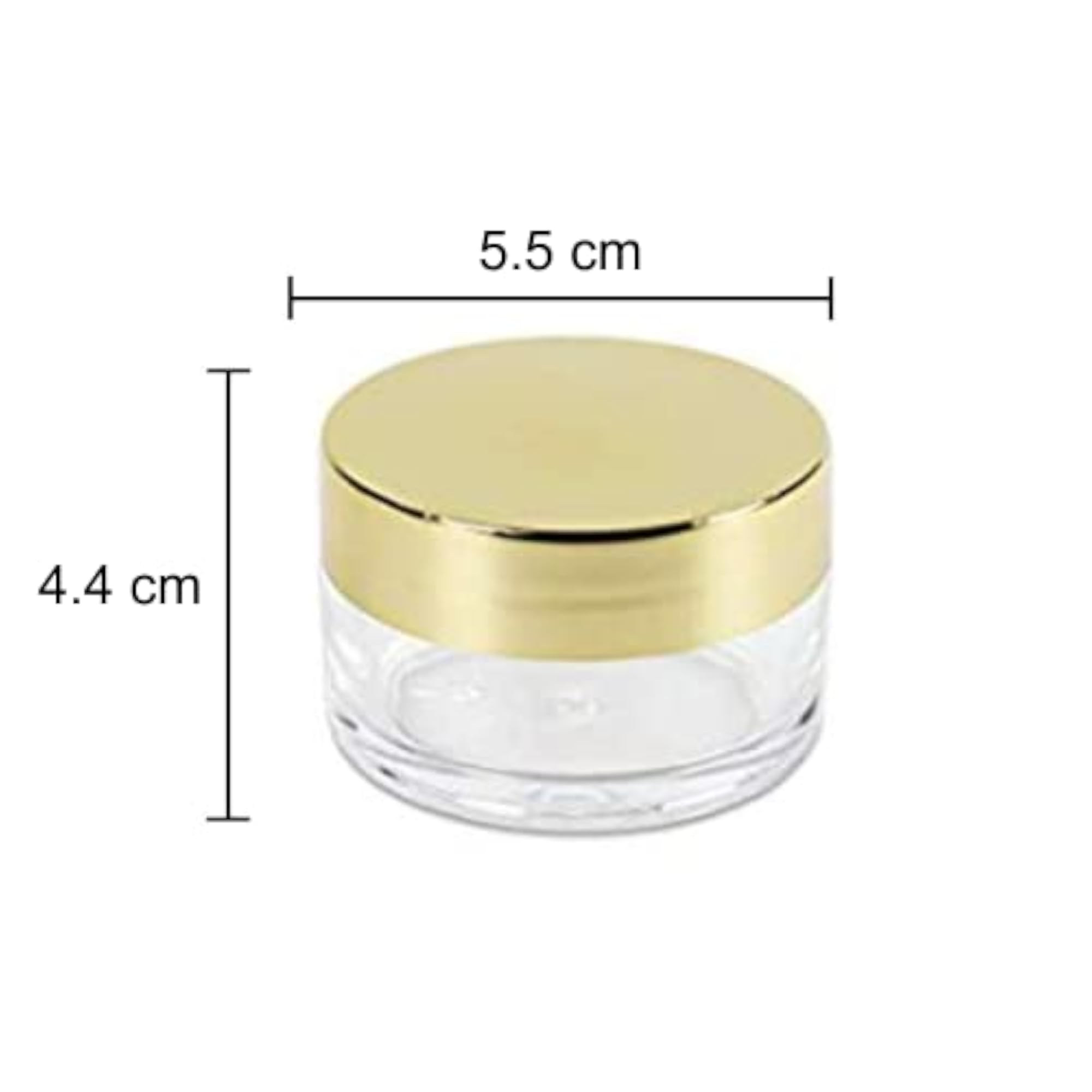 Multipurpose Round Clear Glass Cosmetic Jars, 50g with Inner Liners