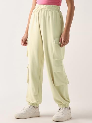 Image of Bewakoof Women's Cotton Super Loose Fit Joggers|Bewakoof Air 1.0 | Track pants for woman | Lower for women | Multipurpose | Activewear | Utility Pockets | Lightweight & Flexible Elastic Waist | Casual Joggers | Loose Fit