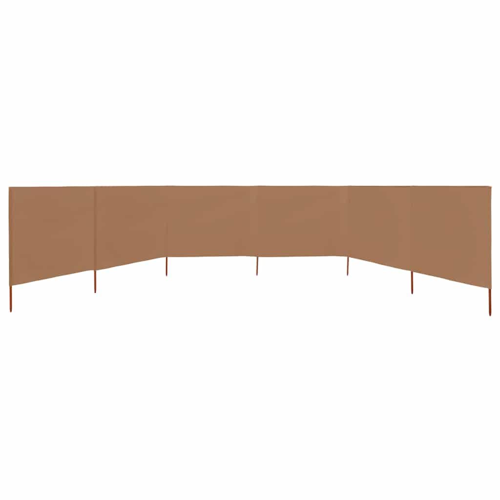 Paravento da spiaggia a 6 pannelli, tessuto grigio talpa, 800 x 120 cm, antivento per campeggio, paravento spiaggia per spiaggia e giardino