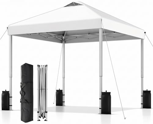 SANWAY 10x10 Pop Up Canopy Tent, One Push Setup, Heavy Duty Portable for Beach Camping Parties with...