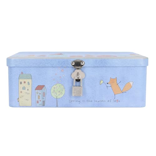 Metal Tinplate Empty Tins for Cookies Storage Lock Lid Cartoon Gift Sundries Box