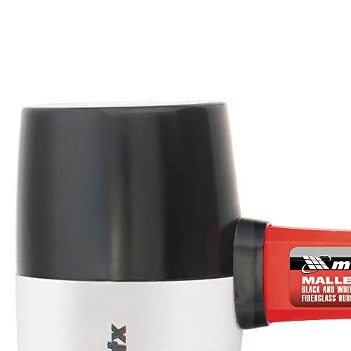 MTX Martelo De Borracha Preta E Branca 225 G Cabo Em Fibra De