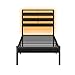 CLIBFENG Bed Frame Twin Size with USB Charging Station, LED Bed Frame with Wood Storage Headboard, Black Metal Platform Bed with Under Bed Storage, No Box Spring Needed, Noise Free