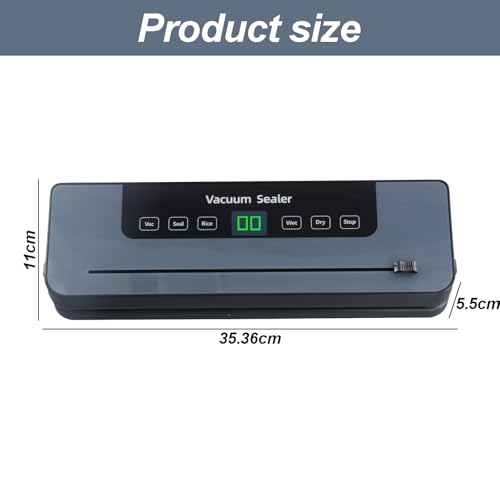 Focenat Maquina Vacio Alimentos, Envasadora al Vacio Alimentos, Envasadora al Vacio Profesional, Envasar al Vacio Maquina con Cortador de Película, Maquina de Envasado al Vacio para Alimentos - imagen 2