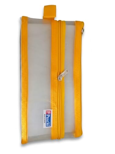 Image of TULMAN 6 Pieces Transparent Waterproof Storage Pouch Travel Organizer Mesh Bag with Zipper for Cosmetic Jewelry Makeup Pen Pencil Case (Color May Vary) (Pen Pouch 6)