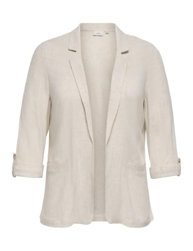 Veste ONLY Carmakoma Carsiesta 3/4 open lin blazer femme manches trois-quarts