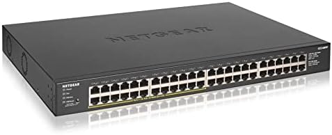 NETGEAR PoE Switch 48 Port, Unmanaged Gigabit Ethernet LAN Switch GS348PP | 24 x 1Gb und 24 x 1Gb PoE+ Ports @ 380W, Desktop/Rackmontage