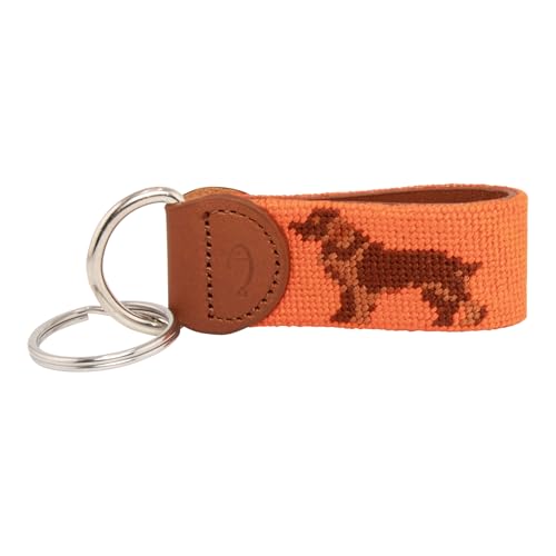 Image of Leather Hand-Stitched Needlepoint Key Fob or Key Chain