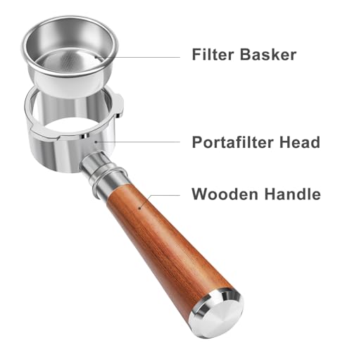 Image of 51mm Bottomless Portafilter 3 Ears Fits for CASABREWS CM5418, 3700Essential, 3700Gense, 3700Pro, Gevi 51mm 3 Ears Grouphead, Mr. Coffee Espresso and Cappuccino Machine, Stainless Steel Filter Basket