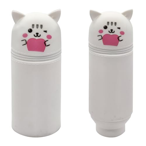 MKKZLPN Estuche De Silicona Estuche 2 en 1 Silicona Capacidad Retráctil Portalápices de Mesa Cierre De Cremallera Estuche Papeleria de Cremallera para Lápices de Colores Rotuladores Niños Niñas