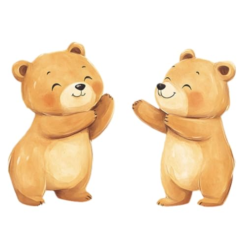 Vinilos decorativos Achang con oso abrazando acuarela