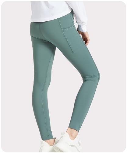 OUANDME Leggings para meninas com 2 bolsos, macias, elásticas, atléticas, para meninas, dança, trein