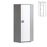 eckschrank antik dunkel Farbe: Anthrazite / Brillant Weiß