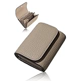 [GRAV] 財布 レディース 本革 ミニ財布 コンパクト 【もう、かさばる財布は卒業】【驚きの収納力×大人かわいいバイカラー7色】｜柔らか本革｜タッチ決済可｜お札を折らない レディース財布 じゃばらミニ財布 バイカラー 女性 可愛い ギフト じゃばら 大容量 薄型 蛇腹 小さい さいふ ladies wallet（グレージュ×グレージュ）