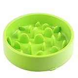 Cuenco para Perro y Gato Tazón de Alimentación Mascota Cuenco de Alimentación Lento Interactivo Bol para Perro de Mascota (Verde)