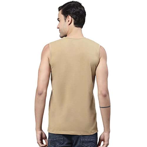 Image of Mack Jonney Regular Fit Cotton Solid Gym Vest for Men-V SL ANTHRA 01-P