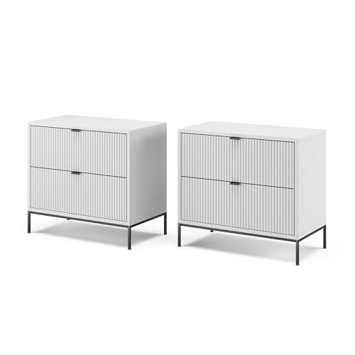 Pratici ed eleganti: i comodini Vicco Eliza con cassetti. Perfetto per la camera da letto o per la stanza dei bambini. Versatile come comodino o cassettiera in piedi, in un elegante colore grigio.