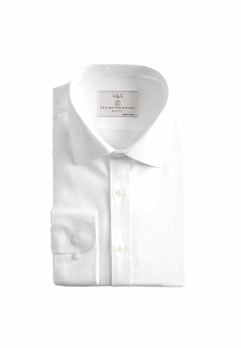 Chemise slim homme en coton Marks & Spencer : l'élégance facile sans repassage au quotidien