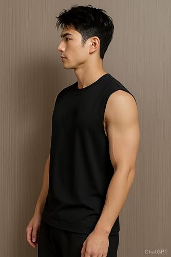 Image of JUGULAR Tank Tops Sleeveless T-Shirt for Men Gym Wear Vest Solid Stylish Round Neck Running for Sports Workout Fitness & Casual or Beach Wear