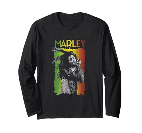 Official Bob Marley Singing Photo Long Sleeve T-Shirt