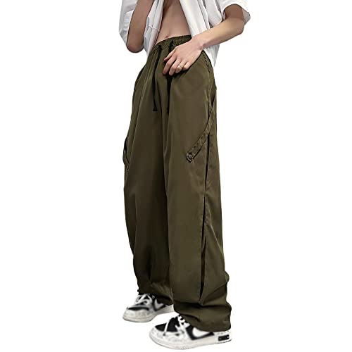 Goth Cargo Pants for Men Y2K Streetwear Casual High Waist Wide Leg Harajuku Hip Hop Dance Joggers Pant