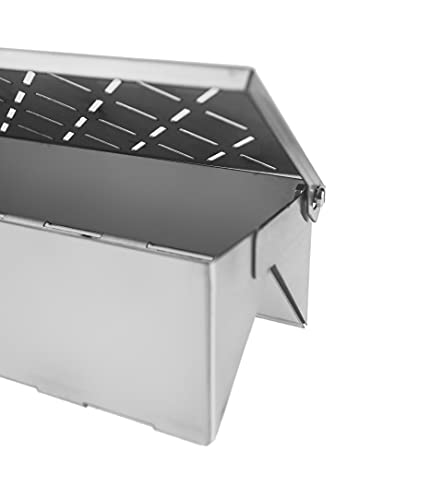 Smoker Box V-Shape Stainless Steel Bbq Smoke Box For Charcoal & Propane Gas Grill，For Delicious Smoked Grill Accessories (V-Moker Box) #TOP2
