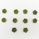 12.5mm Green Corozo Flower Buttons - 2-Hole Cute Plum Blossom Buttons for Kids' Shirts & Cardigans (10pcs)